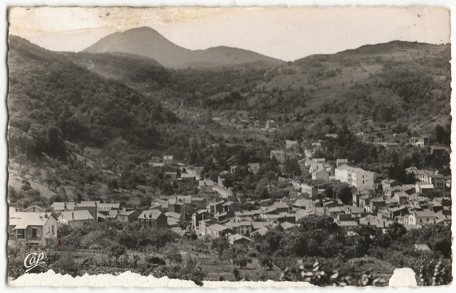 Plaque verre ancienne photo négatif noir & blanc 9x14 cm, Royat, carte postale