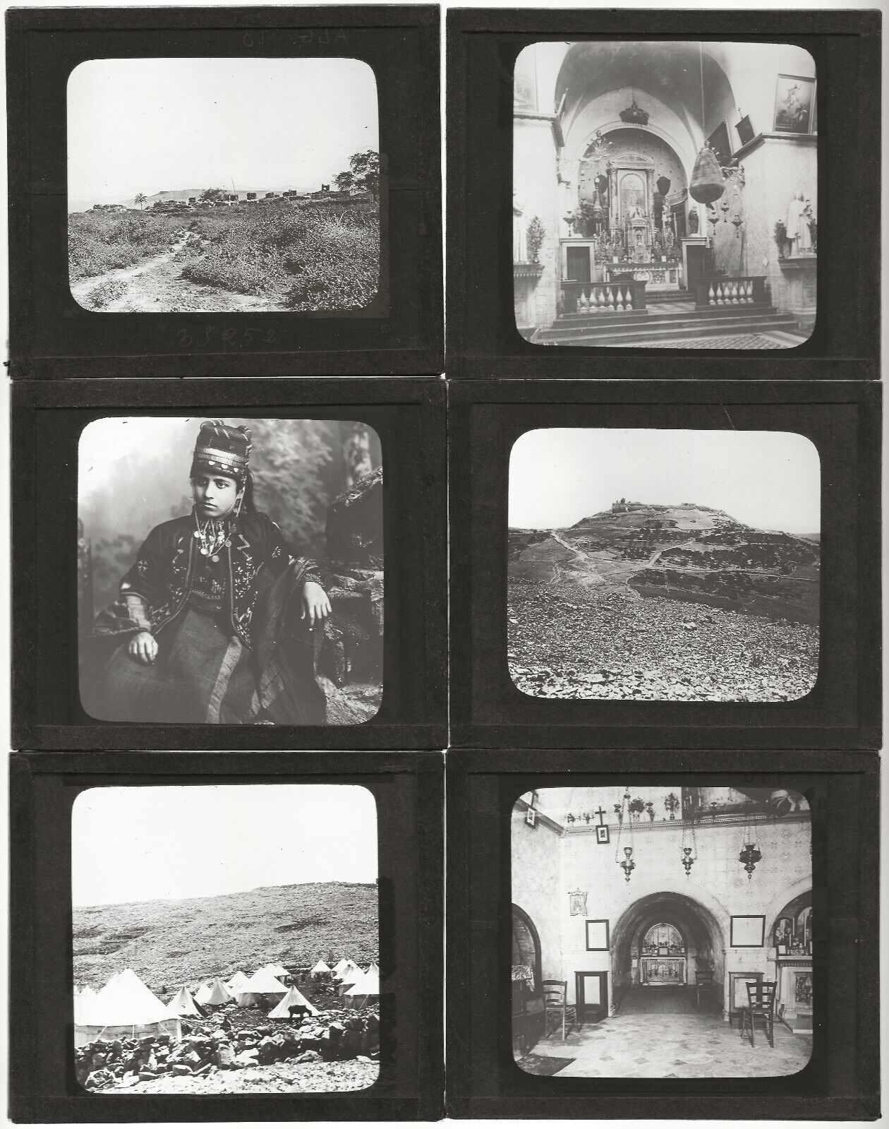 Syrie Cisjordanie Israël, photos plaques de verre, lot 10 positifs 8,5x10 cm