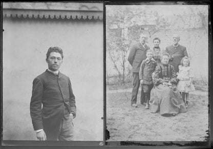 Belgique, famille, campagne, photo plaque verre, lot de 10 négatifs 13x18 cm