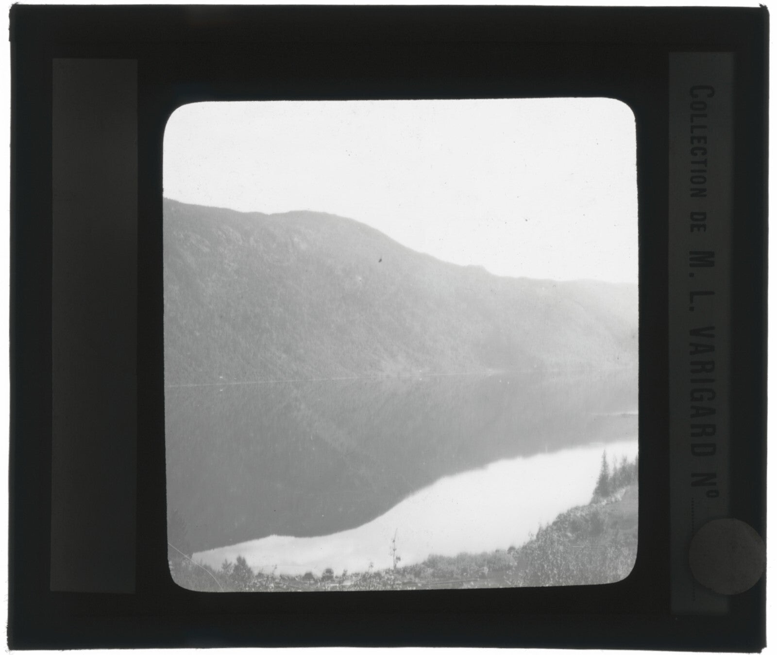 Paysage, Norvège ou Suéde, photo ancienne plaque de verre, positif 8,5x10 cm