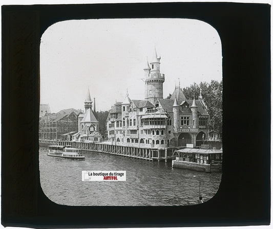 Exposition universelle 1900 Paris, photo plaque verre, noir & blanc, 8,5x10 cm