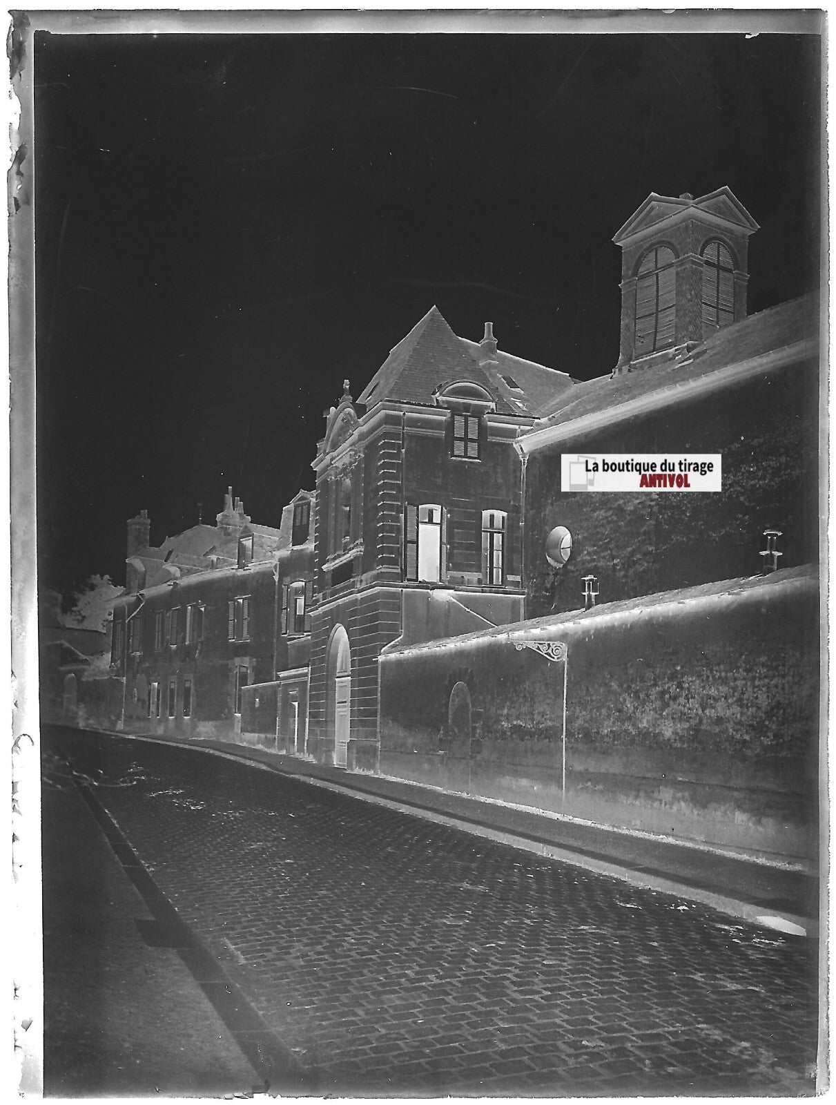 Rennes, pensionnat Adoration, Plaque verre photo, négatif noir & blanc 9x12 cm