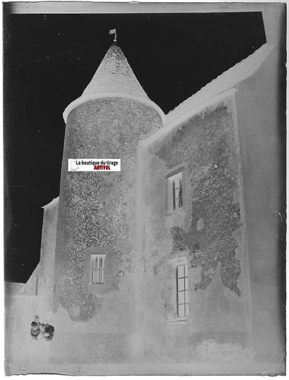 Montréal, Brunehaut, Plaque verre photo ancienne, négatif noir & blanc 9x12 cm