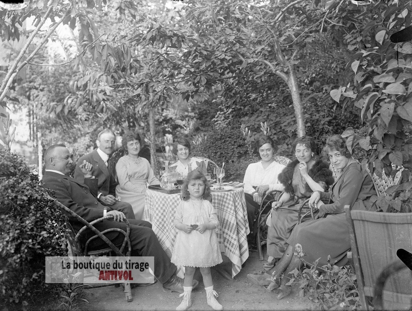 Photo de famille, France, plaque verre, photo ancienne, négatif 9x12 cm