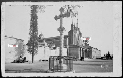 Plaque verre photo négatif noir et blanc 9x14 cm Nice, monastère de Cimiez