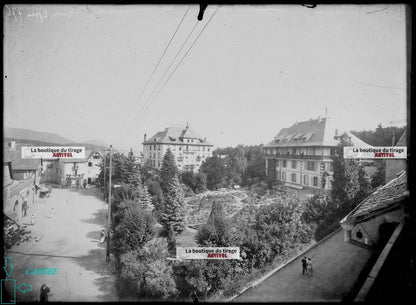 Plaque verre photo ancienne négatif noir et blanc 13x18 cm Trois Epis France