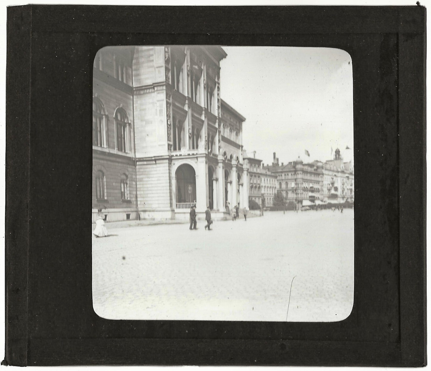 Musée, Stockholm, Suède, 1906, photo ancienne plaque verre, positif 8,5x10 cm