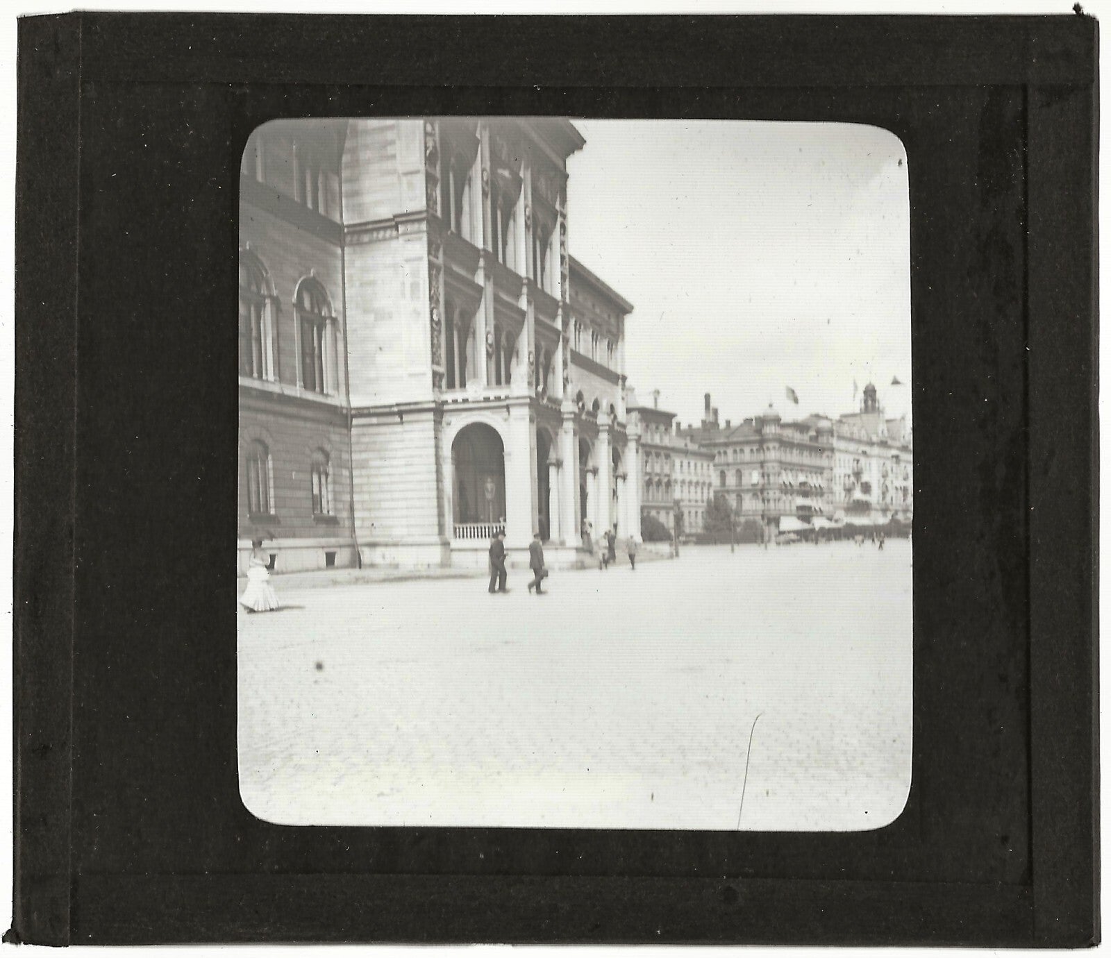 Musée, Stockholm, Suède, 1906, photo ancienne plaque verre, positif 8,5x10 cm