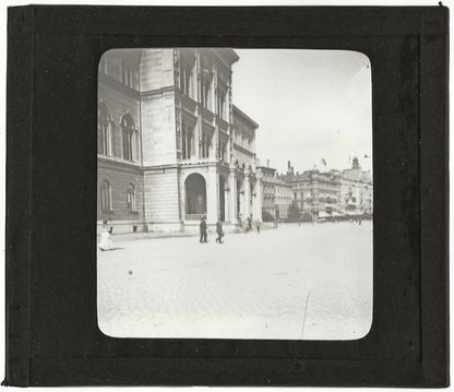 Musée, Stockholm, Suède, 1906, photo ancienne plaque verre, positif 8,5x10 cm