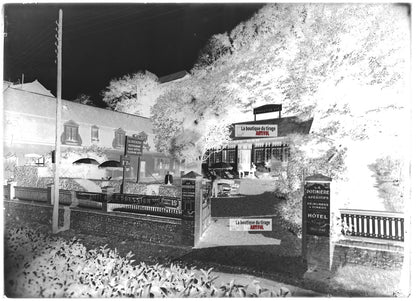 Plaque verre photo ancienne négatif noir et blanc 13x18 cm Puys Dieppe Potinière