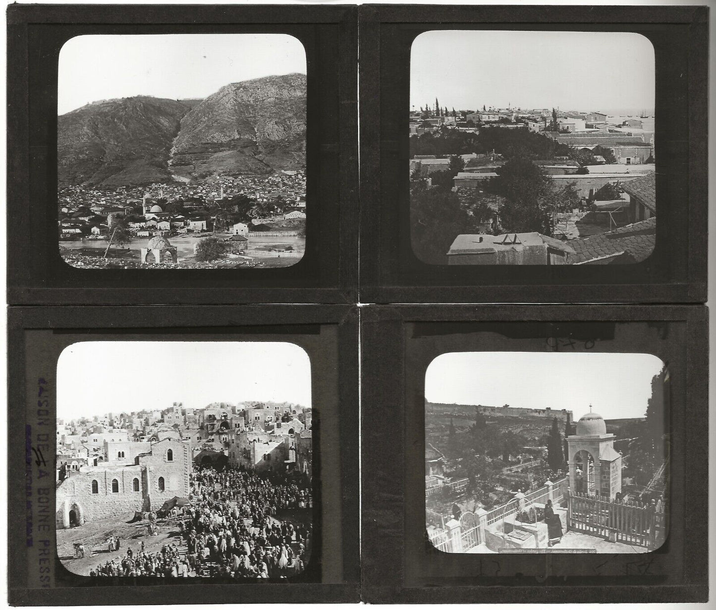 Jérusalem, Palestine, photos plaques de verre, lot 10 positifs 8,5x10 cm