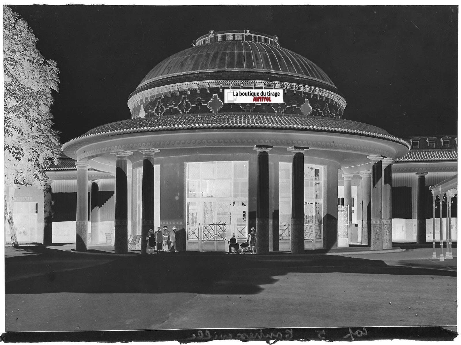 Contrexéville, Vosges, Plaque verre photo, négatif noir & blanc 10x15 cm France