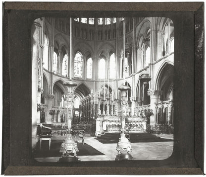 Basilique Saint-Remi de Reims, photo plaque de verre, positif 8,5x10 cm