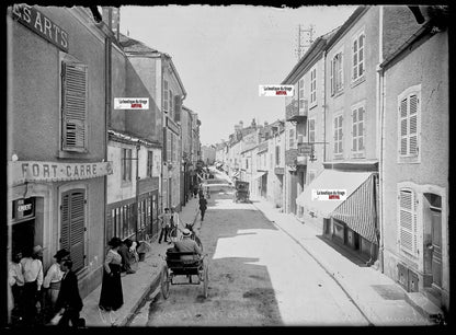 Plaque verre photo ancienne négatif noir et blanc 13x18 cm Bourbonne-les-Bains