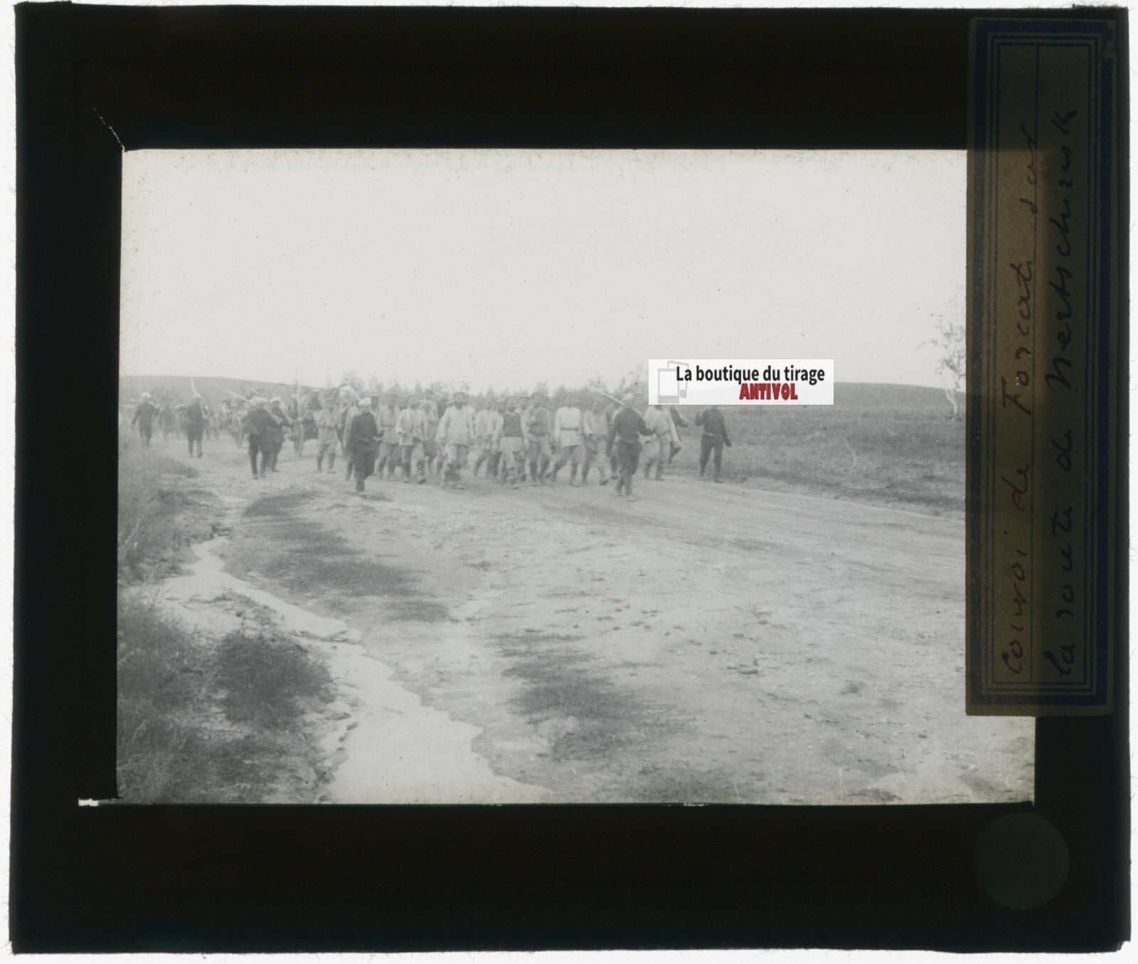Nertchinsk, Bouriates, photo plaque verre, noir & blanc, positif 8,5x10 cm