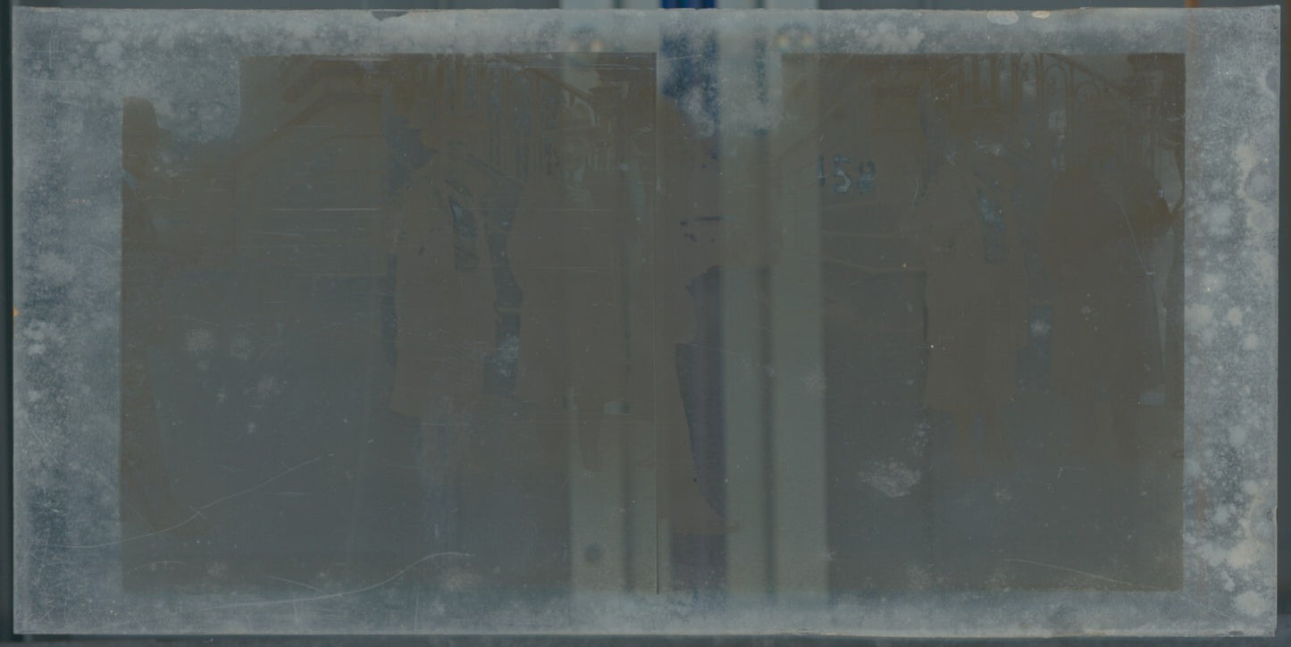 Hippodrome de Longchamp, Paris, stéréoscopie plaque verre, positif 8,5x17 cm