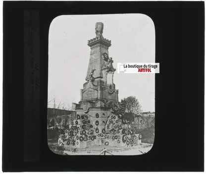 Metz, soldats français mémoire, photo ancienne plaque verre, positif 8,5x10 cm