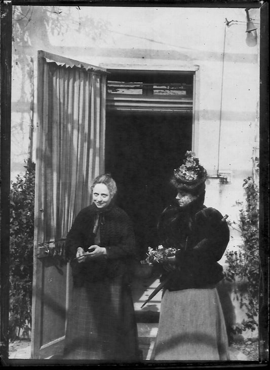 Plaque verre photo ancienne négatif 6x9 cm femmes vintage original - La Boutique Du Tirage 