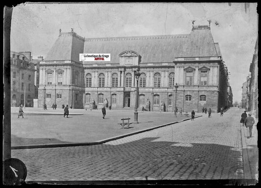 Rennes, Palais de Justice, Plaque verre photo, négatif noir & blanc 6x9 cm