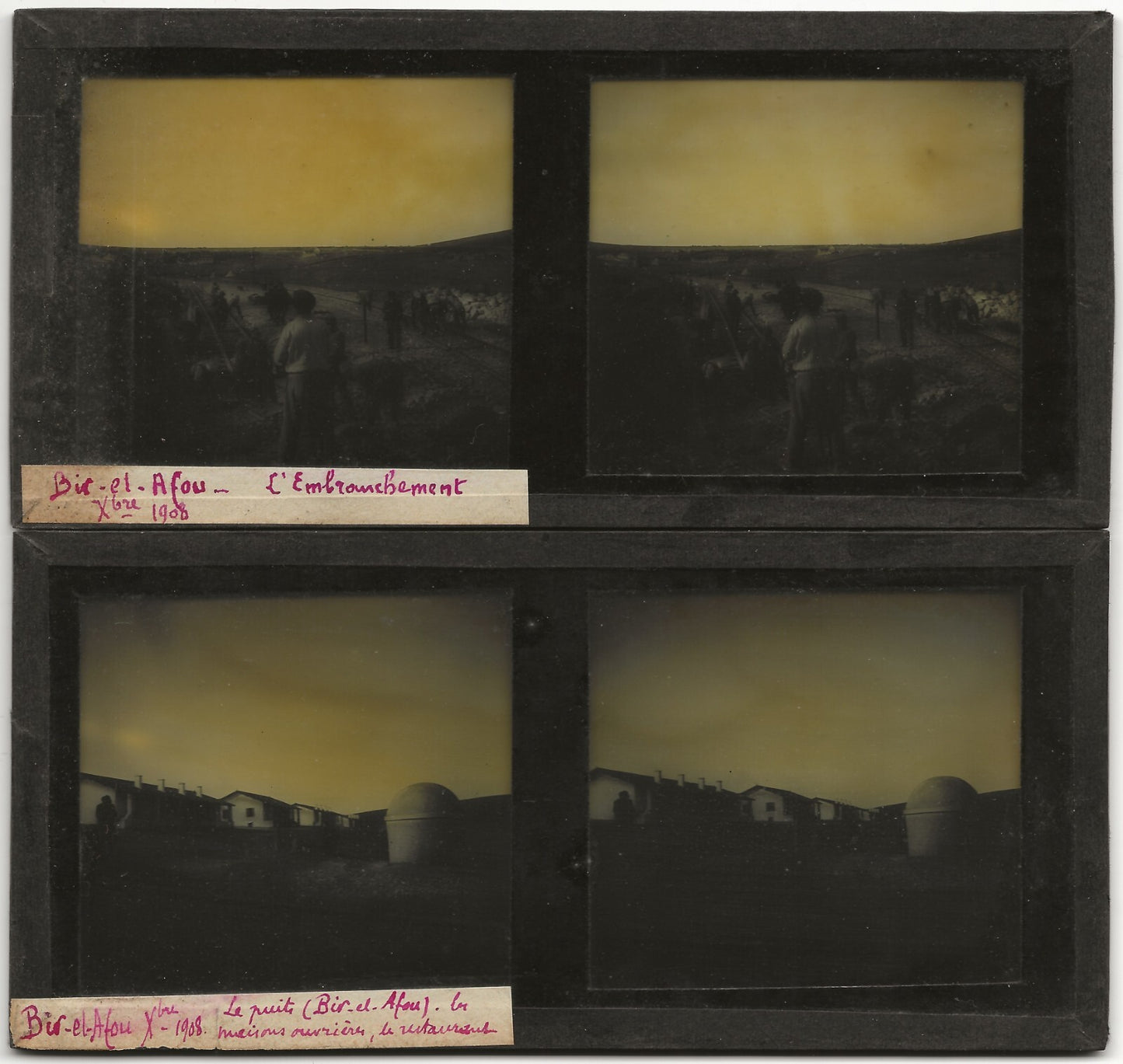 Tunisie Algérie, photos stéréoscopique plaques de verre, lot 10 positifs 7x15 cm