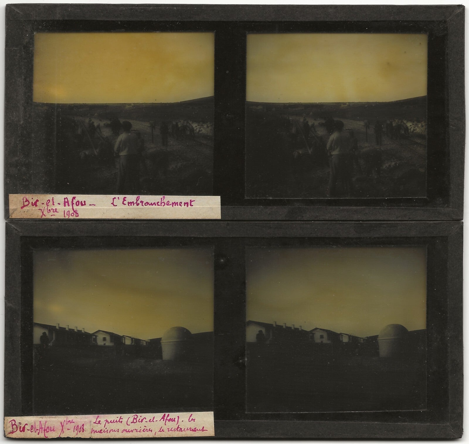 Tunisie Algérie, photos stéréoscopique plaques de verre, lot 10 positifs 7x15 cm