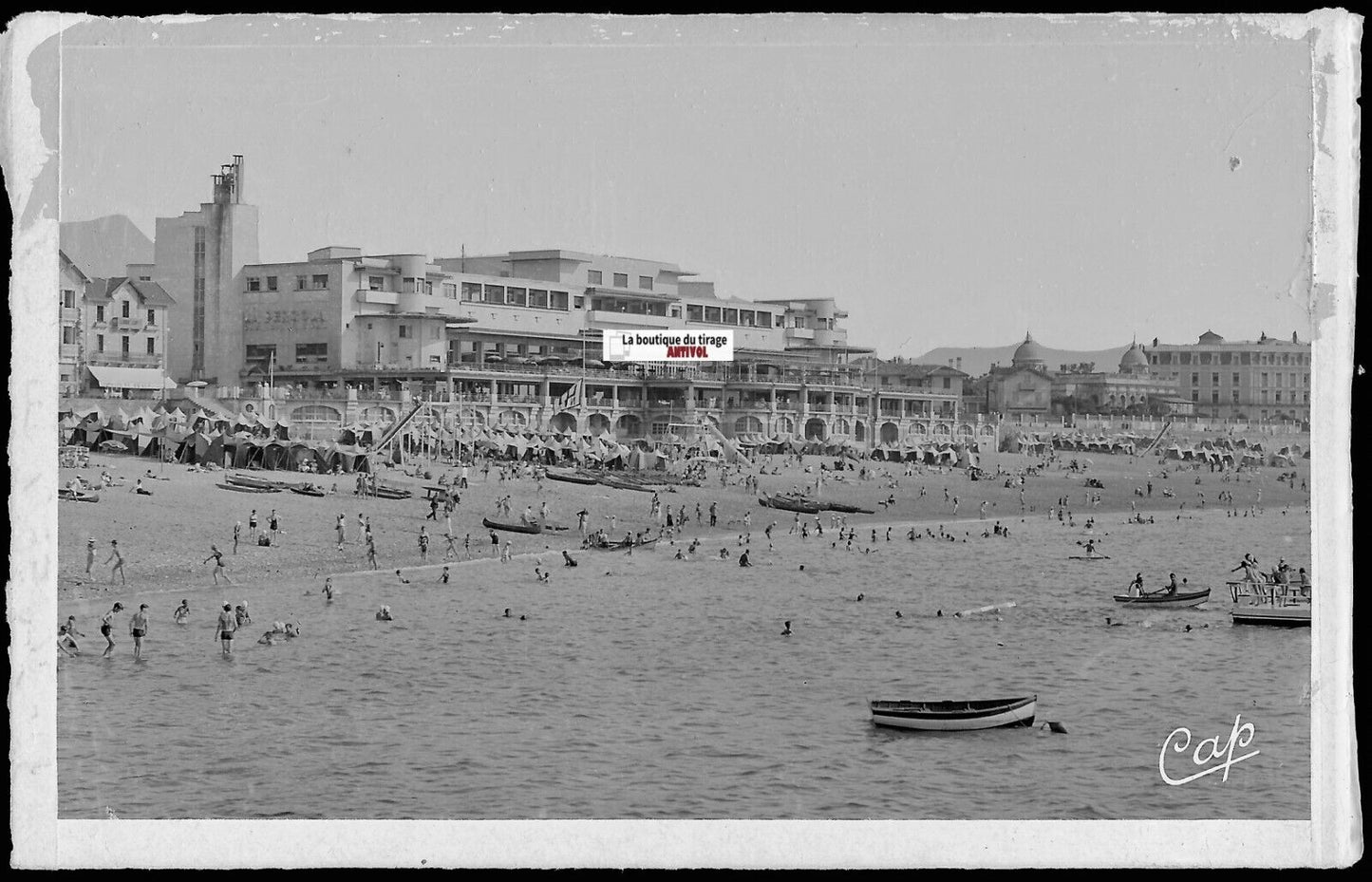 Saint-Jean-de-Luz, bateaux, photos plaque de verre, lot de 5 négatifs 9x14 cm