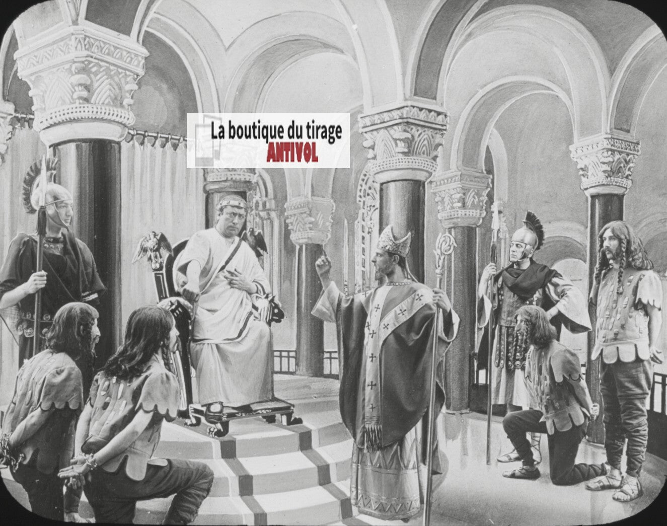 Saint-Martin, photo ancienne plaque verre, noir et blanc, positif 8,5x10 cm