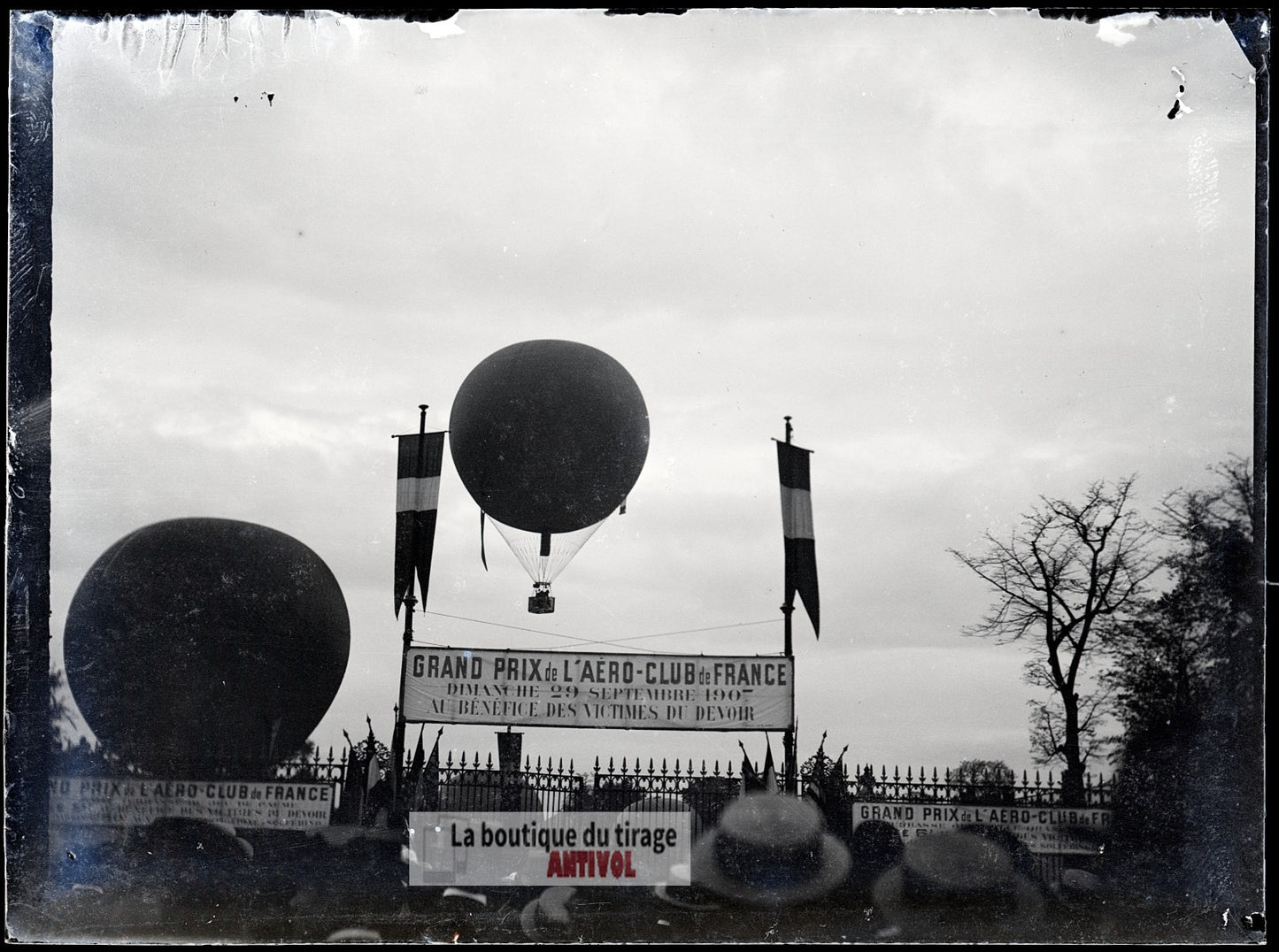 Prix Aéro-Club de France, Paris, plaque verre, photo ancienne, négatif 9x12 cm