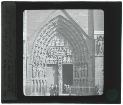 Cathédrale Notre-Dame de Paris, photo ancienne plaque verre, positif 8,5x10 cm