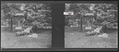 Enfant, Plaque verre photo, stéréoscopie, négatif noir & blanc 4,5x10,7 cm