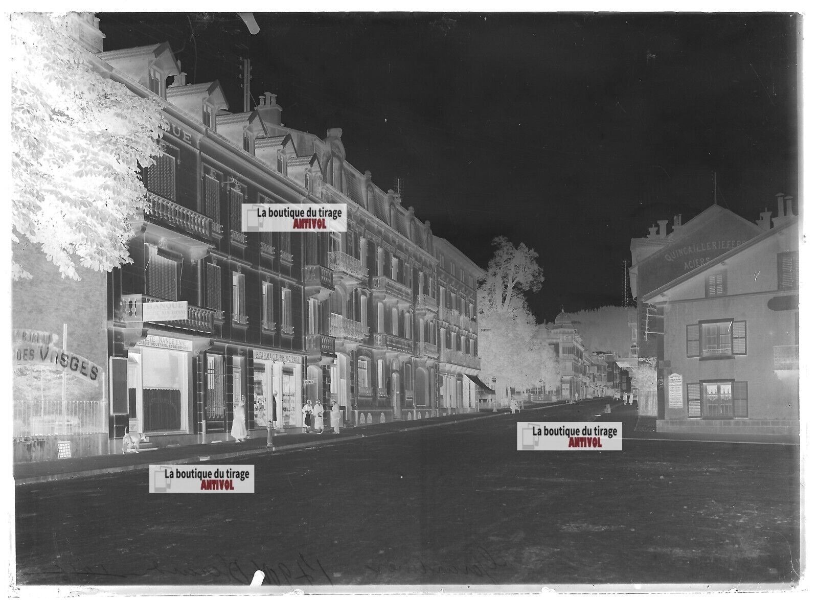 Plaque verre photo ancienne négatif noir et blanc 13x18 cm Gérardmer Vosges