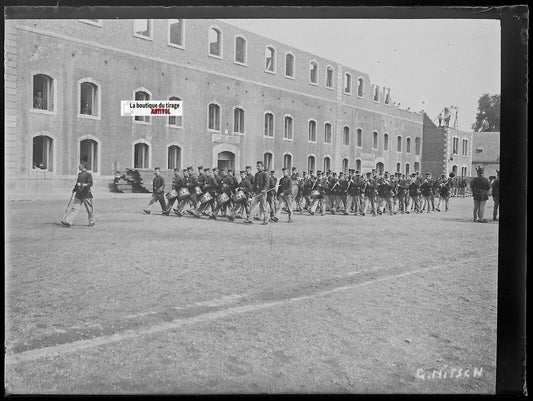 Belgique, militaire, Nitsch, Plaque verre photo, négatif noir & blanc 9x12 cm