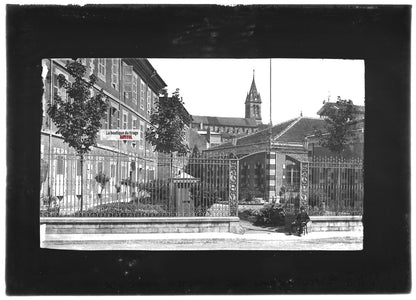 Plaque verre photo ancienne positif noir et blanc 13x18 cm Bourbonne-les-Bains