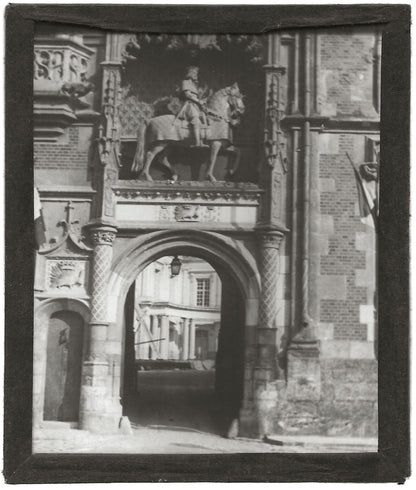 Blois, Porte Louis XII, photo ancienne plaque de verre, positif 8,5x10 cm