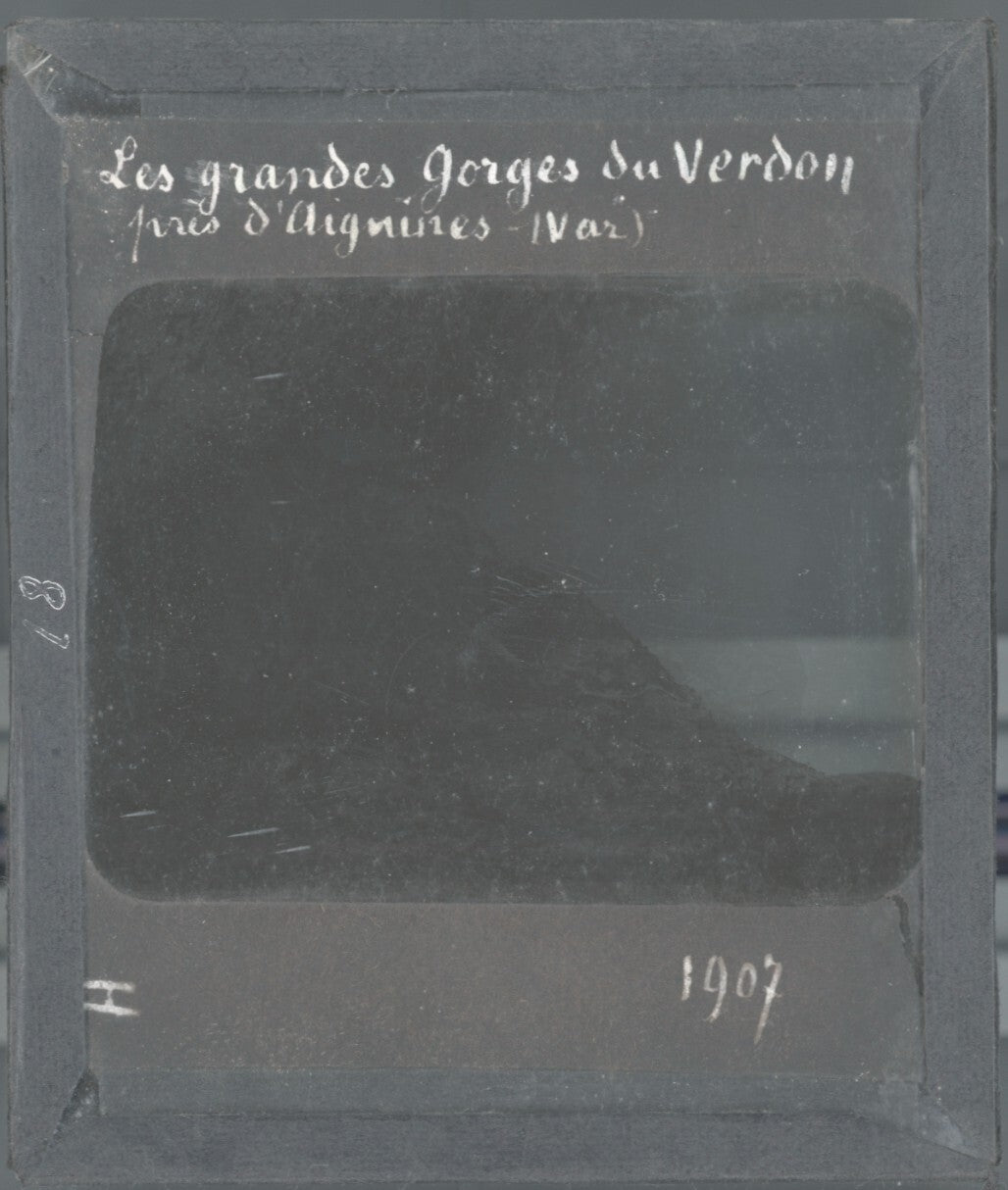 Gorges du Verdon, Aiguines, photo ancienne plaque de verre, positif 8,5x10 cm
