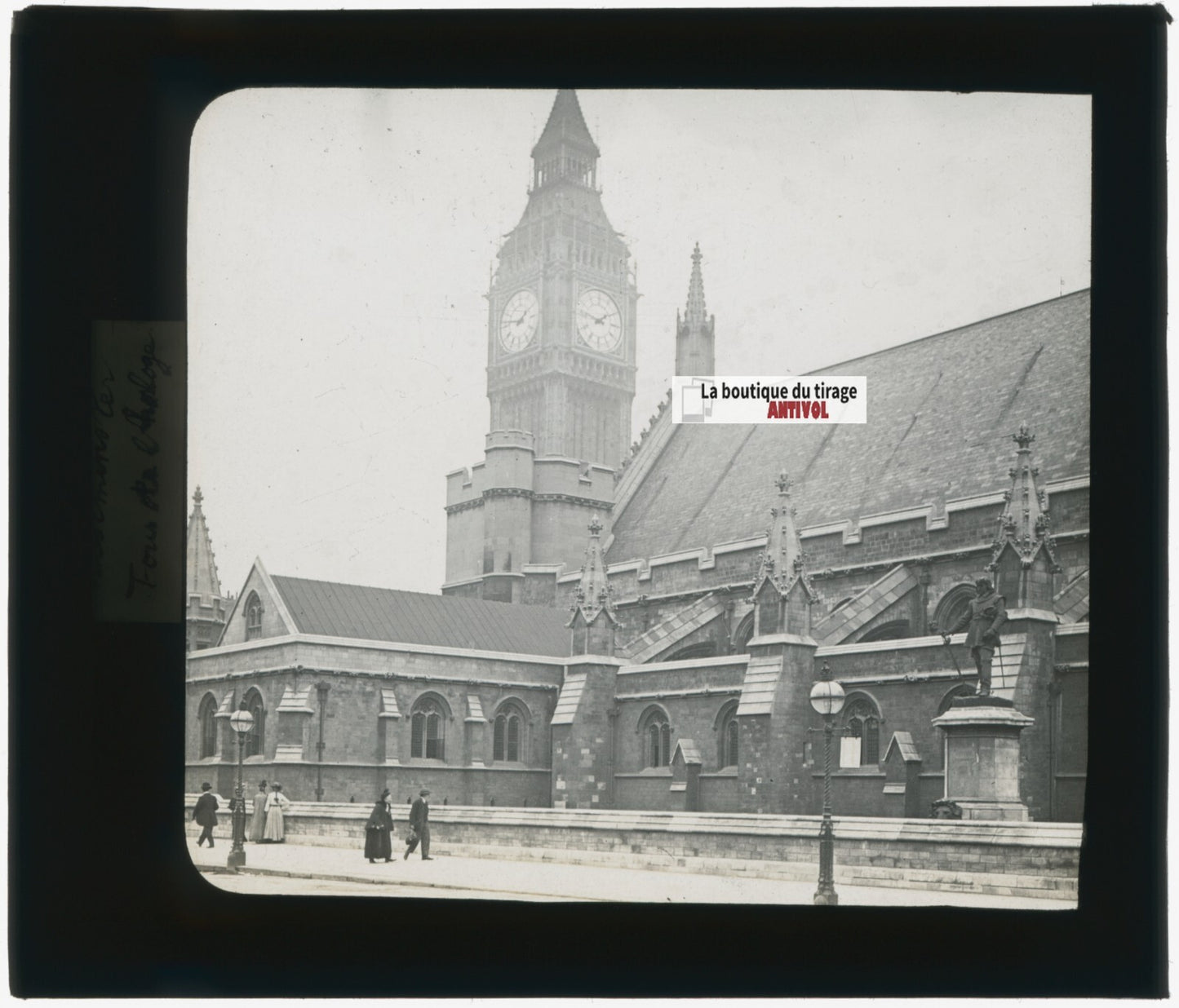 Westminster Hall, Londres, photo plaque verre, noir & blanc, positif 8,5x10 cm