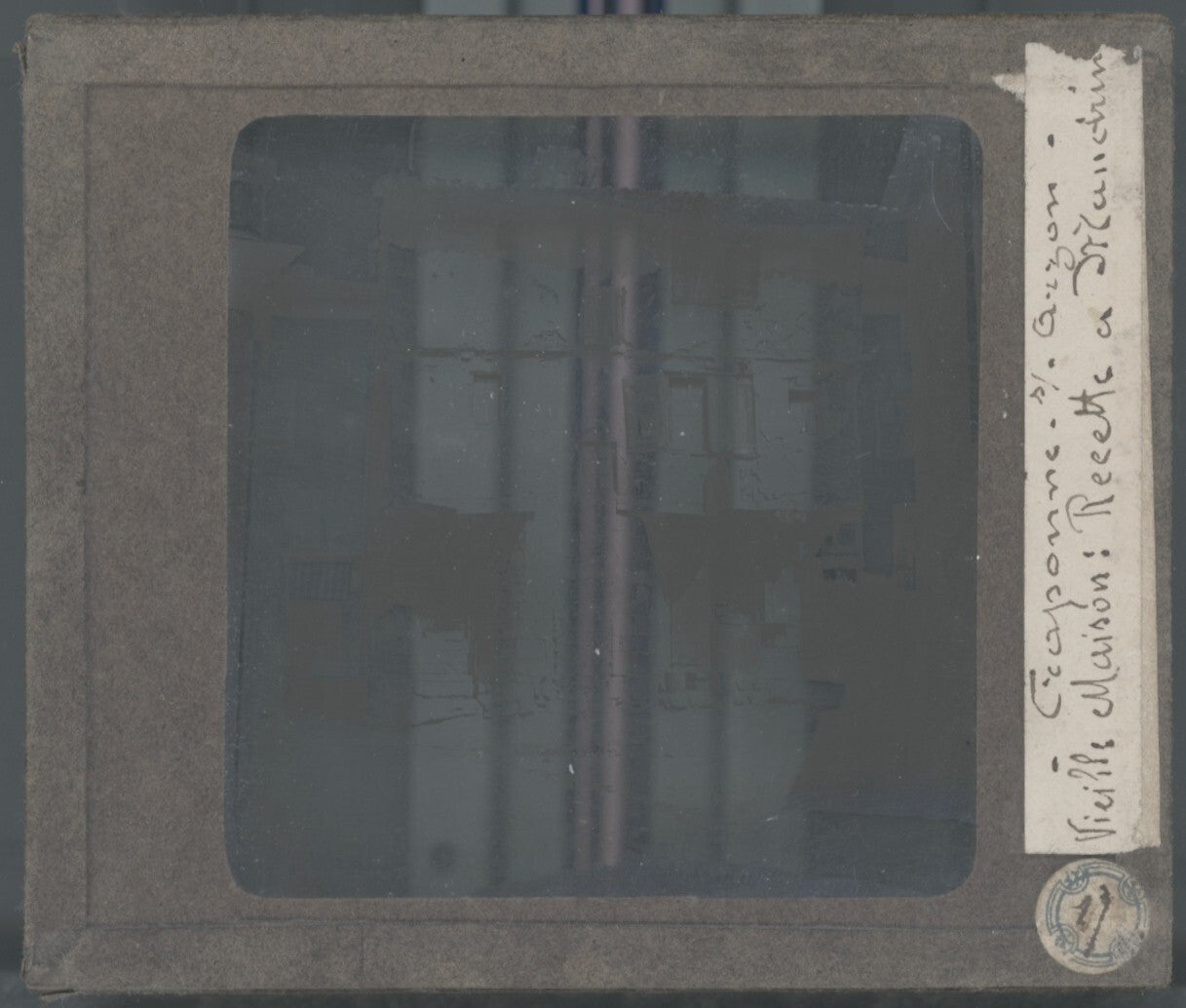 Craponne-sur-Arzon, village, photo ancienne plaque de verre, positif 8,5x10 cm