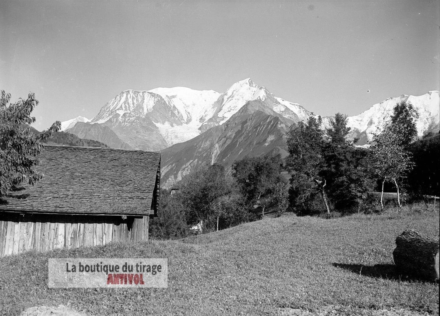 Mont-Blanc, montagne, paysage, plaque verre, photo ancienne, négatif 9x12 cm