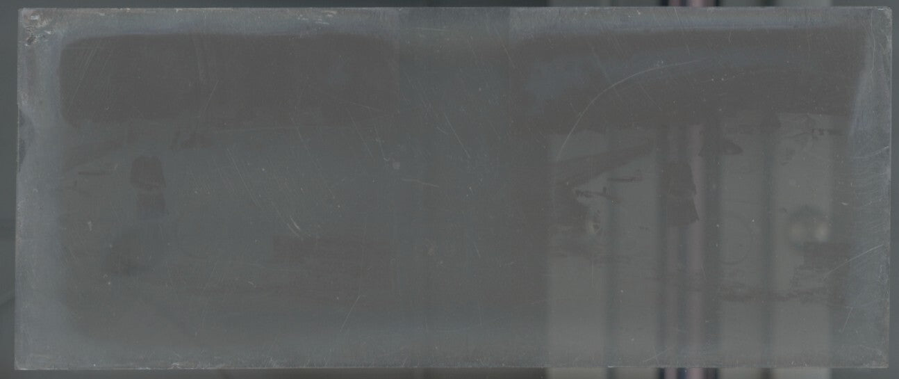 Famille, voiture, Plaque verre stéréoscopie, négatif noir & blanc 4,5x10,7 cm