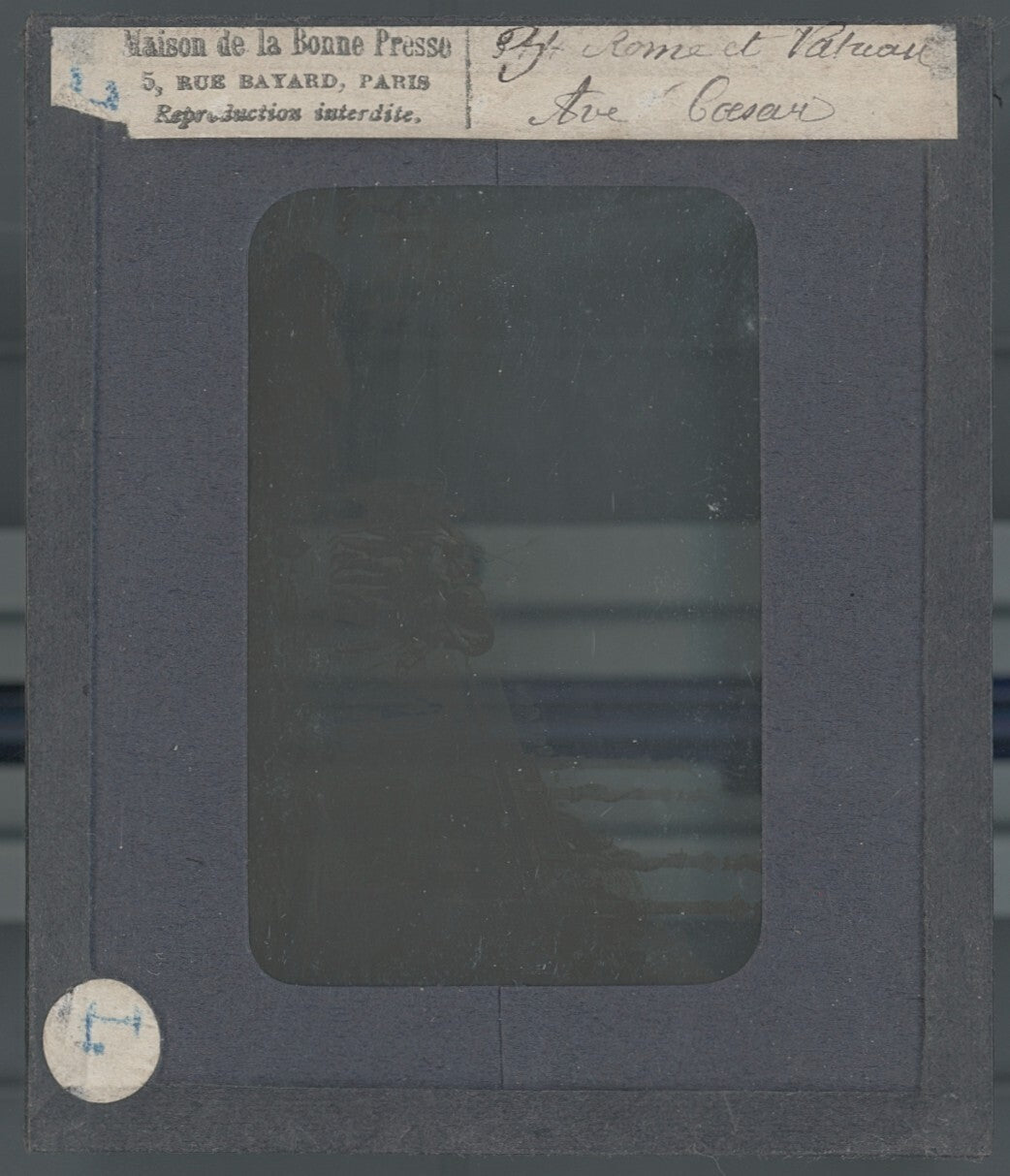 César, dessin, Italie, photo ancienne plaque de verre, positif 8,5x10 cm