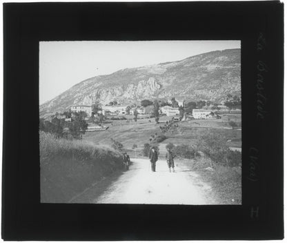 La Bastide, village Var, photo ancienne plaque de verre, positif 8,5x10 cm