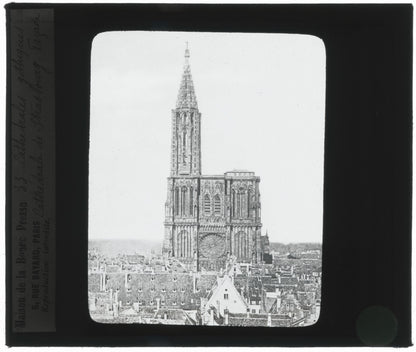 Cathédrale Notre-Dame de Strasbourg, photo plaque verre, positif 8,5x10 cm