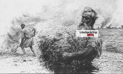 Matthieu, scène religieuse, dessin peinture plaque de verre, positif 8,5x10 cm