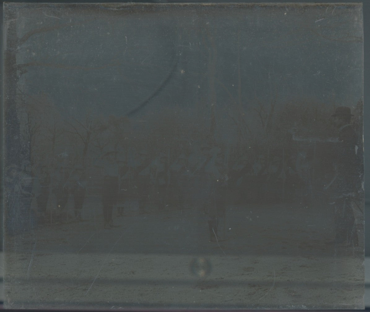 Scouts, France, enfants, photo plaque verre, noir & blanc, positif 8,5x10 cm
