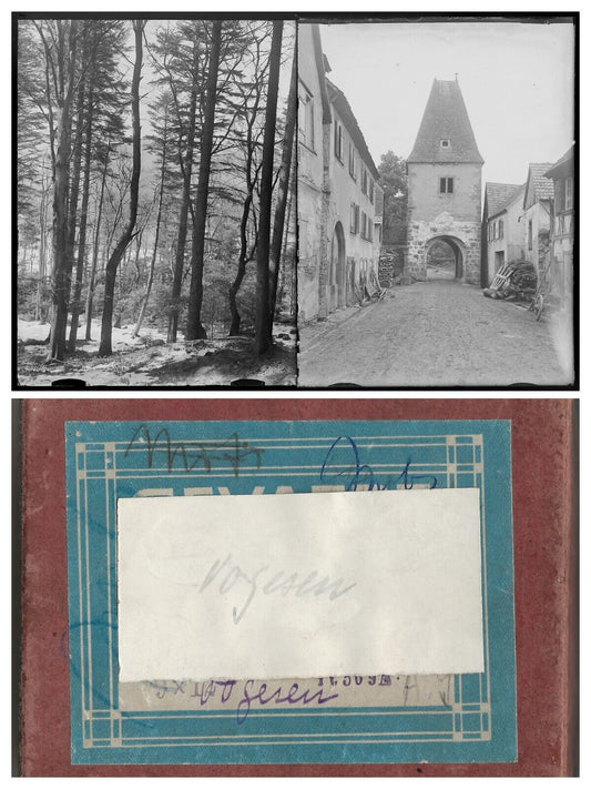 Alsace, Molsheim, Bergheim, photo plaque verre, lot de 12 négatifs 9x12 cm