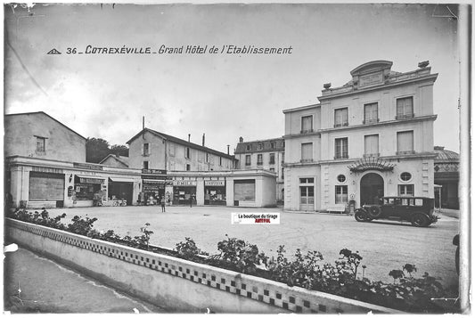 Contrexéville, Vosges, Plaque verre photo, positif noir & blanc 10x15 cm