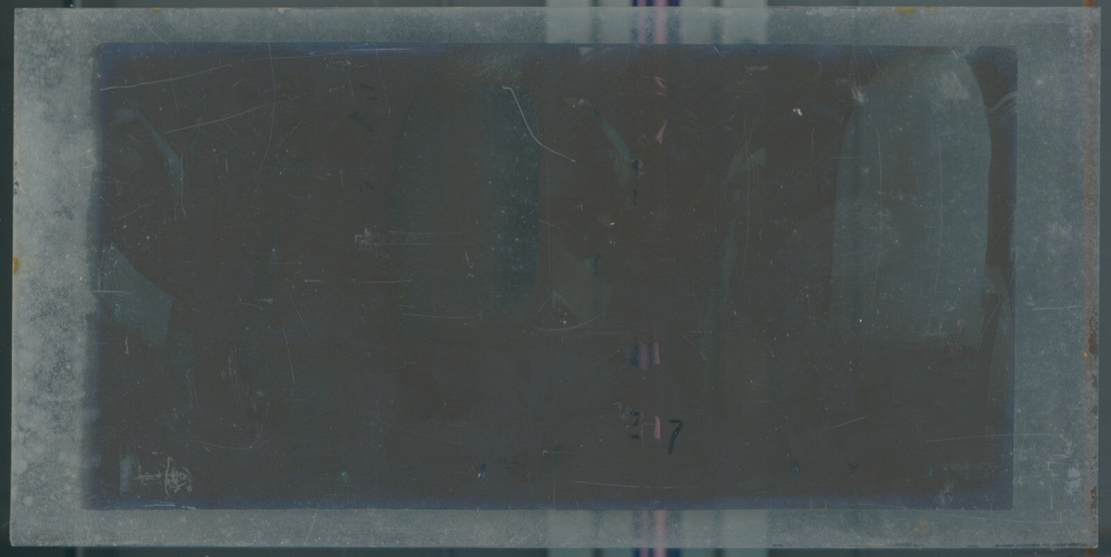 Scène de vie, Longchamp, Paris, plaque verre stéréoscopique, positif 8,5x17 cm