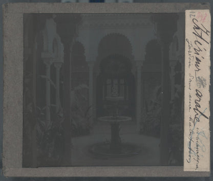 Alhambra de Grenade, photo plaque verre, noir & blanc, positif 8,5x10 cm