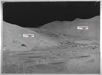 Plaque verre photo ancienne négatif noir et blanc 13x18 cm Bielle paysage France