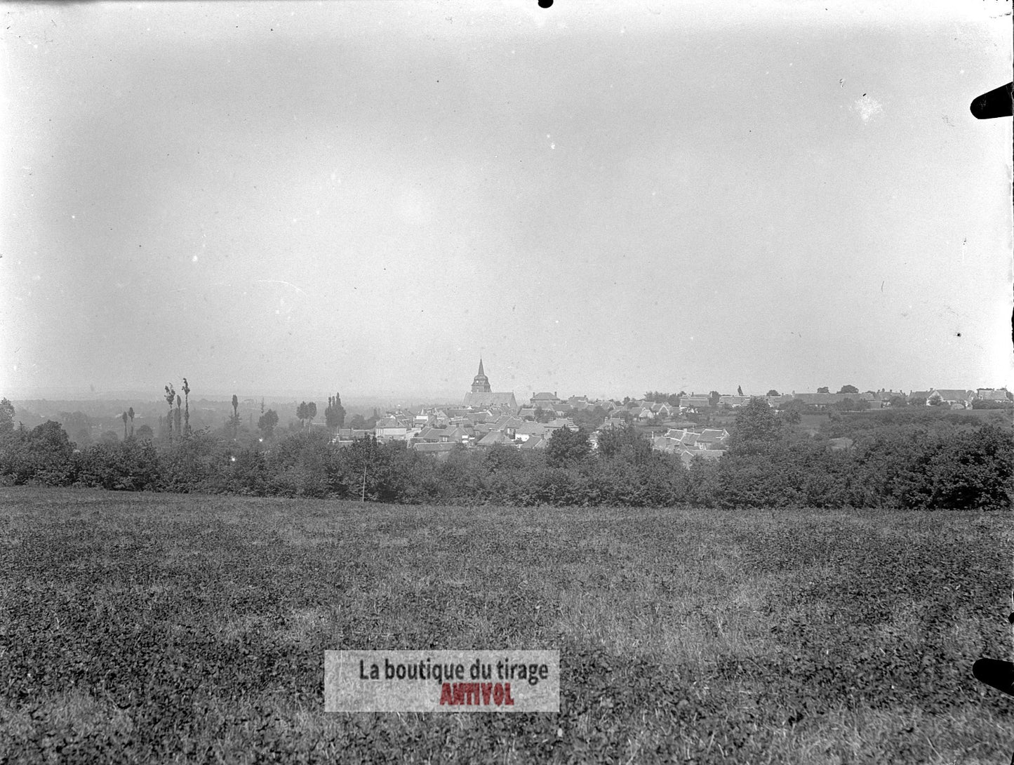 Lamnay, Sarthe, village France, plaque verre, photo ancienne, négatif 9x12 cm